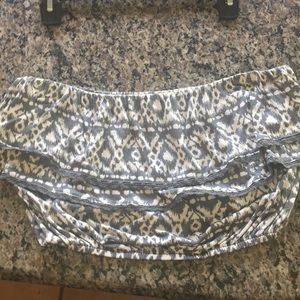 Grey and white crop top with lace overlay